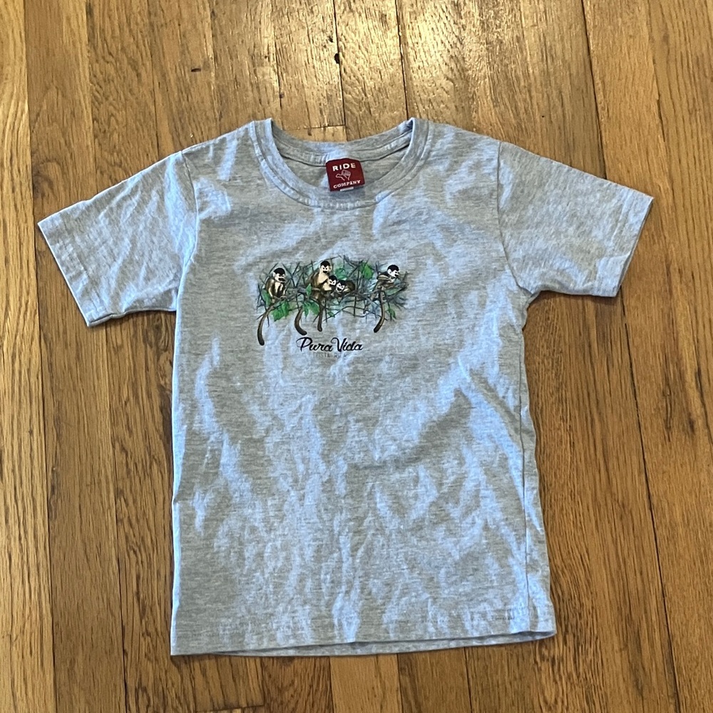 Kids pur vida costa rica grey t-shirts girls size 4